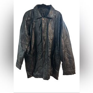 Men's Black Leather Jacket xl vilanto